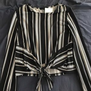 Black and white striped top
